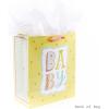 Hallmark 9″ Medium Baby Gift Bag with Tissue Paper – Baby Banner in Grey, Pink and Blue for Baby Showers, New Parents, and More(Baby  Yellow)