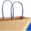 Hallmark 9″ Medium Paper Gift Bags (Pack of 8 – Blue & Kraft) for Hanukkah, Birthdays, Weddings, Father’s Day, Graduations, Baby Showers, Bridal Showers, Care Packages, May Day(Blue)