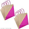 Hallmark 9″ Medium Paper Gift Bags (Pack of 8 – Blue & Kraft) for Hanukkah, Birthdays, Weddings, Father’s Day, Graduations, Baby Showers, Bridal Showers, Care Packages, May Day(Pink)