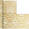 Hallmark All Occasion Reversible Wrapping Paper – Gold & Kraft Stripes, Triangles, Chevron, Polka Dots(Animal Print)
