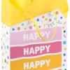 Hallmark Assorted Birthday Gift Bags (8 Bags: 3 Small 6″, 3 Medium 9″, 2 Large 13″) Smiling Sun, Balloons, Cute Flowers and Plants(Happy Cake Day)
