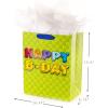 Hallmark Assorted Birthday Gift Bags for Kids (8 Bags: 4 Medium 9″, 4 Large 13″) Rainbow, Stripes, Polka Dots, Yellow, Pink, Blue(Birthday Boy  Monster Truck)