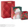 Hallmark Assorted Christmas Gift Bags (8 Bags: 3 Small 6″, 3 Medium 9″, 2 Large 13″) Santa Claus, Red Plaid, Poinsettia Flowers(Red Plaid  Retro Santa  Poinsettia)