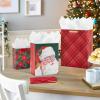 Hallmark Assorted Christmas Gift Bags (8 Bags: 3 Small 6″, 3 Medium 9″, 2 Large 13″) Santa Claus, Red Plaid, Poinsettia Flowers(Red Plaid  Retro Santa  Poinsettia)