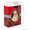 Hallmark Assorted Christmas Gift Bags (8 Bags: 3 Small 6″, 3 Medium 9″, 2 Large 13″) Santa Claus, Red Plaid, Poinsettia Flowers(Retro Santa  Merry Christmas  Plaid Tree)