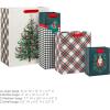 Hallmark Assorted Christmas Gift Bags, Recyclable Kraft Brown with Snowflake, Plaid and Trees (8 Bags: 3 Small 6″, 3 Medium 9″, 2 Large 13″) for Holiday Parties, Hanukkah, Winter Weddings(Nutcracker  Plaid  Holly  Christmas Trees)