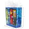 Hallmark Avengers Wrapping Paper with Cut Lines on the Reverse (3-Pack: 60 sq. ft. ttl) with Captain America, Iron Man, Black Widow, Thor and Hulk for Birthdays, Christmas, Father’s Day and More(Avengers Gift Bag (1-count))
