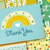Hallmark Baby Shower Thank You Note Assortment (48 Blank Cards with Envelopes) Rainbows, Stars, Blue, Yellow, Green