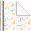 Hallmark Baby Shower Wrapping Paper Rolls – Pastel Gift Wrap Paper – Gender Neutral Clouds, ABCs, Bottles, Polka Dots, Blue, Gray Gingham (Set of 3 Rolls: 75 sq. ft. ttl.)(Animals  Greenery  Rainbows)