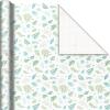 Hallmark Baby Shower Wrapping Paper Rolls – Pastel Gift Wrap Paper – Gender Neutral Clouds, ABCs, Bottles, Polka Dots, Blue, Gray Gingham (Set of 3 Rolls: 75 sq. ft. ttl.)(Animals  Greenery  Rainbows)