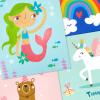 Hallmark Birthday Cards for Kids Assortment, 48 Cards with Envelopes (Dinosaurs, Sloths, Unicorns, Flamingos, Turtles, Sharks)(Mermaid and Unicorn)