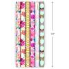 Hallmark Birthday Wrapping Paper Rolls – Colorful Gift Wrap Paper, Flowers, Cupcakes, Striped, Polka Dots (Set of 3 Reversible Rolls: 75 sq. ft. ttl.)(Watercolor Dots  Floral  Gold Zebra  Pastel Balloons  Butterflies)