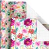 Hallmark Birthday Wrapping Paper Rolls – Colorful Gift Wrap Paper, Flowers, Cupcakes, Striped, Polka Dots (Set of 3 Reversible Rolls: 75 sq. ft. ttl.)(Watercolor Dots  Floral  Gold Zebra  Pastel Balloons  Butterflies)