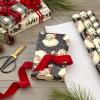 Hallmark Black Christmas Wrapping Paper with Cut Lines on Reverse (3 Rolls: 120 sq. ft. ttl) Retro Santa, Black and White Buffalo Plaid, Train and Trees (0005JXW1077)(Retro Santa  Plaid  and Train)