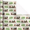 Hallmark Black Christmas Wrapping Paper with Cut Lines on Reverse (3 Rolls: 120 sq. ft. ttl) Retro Santa, Black and White Buffalo Plaid, Train and Trees (0005JXW1077)(Retro Santa  Plaid  and Train)