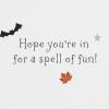 Hallmark Black and White Happy Halloween Card (Spell of Fun) Skull, Pumpkins, Bats, Spider Webs, Leaves