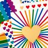 Hallmark Blank Cards Assortment, Rainbow Hearts (24 Cards with Envelopes)