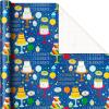 Hallmark Blue and Silver Wrapping Paper Set (3 Rolls: 90 Sq. Ft. Ttl, 10 Bows, Ribbon, Gift Tag Stickers) for Birthdays, Hanukkah, Father’s Day, Graduations, Weddings(Bright Birthday)