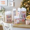 Hallmark Boho Christmas Gift Bag Assortment (8 Bags: 2 Small 6″, 2 Medium 9″, 2 Large 13″, 2 Bottle Bags) in Pastel Pink, Purple, Hunter Green, White Dove, Snowflakes, Trees(Pastel Pink  Purple  Hunter Green)