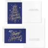 Hallmark Boxed Christmas Cards Assortment, Blue and Gold Holidays (6 Designs, 72 Cards with Envelopes)(Elegant Blue and Gold Holiday Card Assortment)