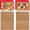 Hallmark Boxed Christmas Cards Assortment, Rustic Kraft (6 Designs, 36 Cards with Envelopes)(Valentine Gold Foil Kraft Card Assortment)
