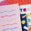 Hallmark Bright and Bold Card Assortment (24 Blank Cards with Envelopes) Pink, Orange, Blue, Gold