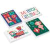 Hallmark Bulk Retro Christmas Card Assortment (40 Cards and 40 Envelopes) Pink and Green Ornaments, Mod Lettering, Vintage Santa Claus(Retro Christmas)