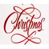 Hallmark Christmas Card (Thinking of You Snowflakes)(Red Script Merry Christmas)