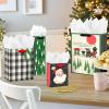 Hallmark Christmas Gift Bag Assortment, Traditional (Pack of 8 Gift Bags; 3 Small 6″, 3 Medium 9″, 2 Large 13″) Snowmen, Red Plaid, Kraft Stripes, “Joy” Wreath(Train  Trees  Buffalo Plaid  Santa)