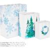 Hallmark Christmas Gift Bags – White with Wreaths, Snowflakes and Trees (8 Recyclable Bags: 3 Small 6″, 3 Medium 9″, 2 Large 13″) for Holiday Parties, Hanukkah, Winter Weddings