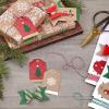 Hallmark Christmas Gift Wrap Accessories Kit (Decorative Trim and Gift Tags with String) Natural Snowflakes, Reindeer, Red and White(Red  Green  and Kraft)