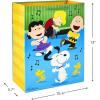 Hallmark Christmas Peanuts Wrapping Paper with Cut Lines on Reverse (Pack of 3, 105 sq. ft. ttl) Snoopy, Charlie Brown, Woodstock (5JXW1036)(Christmas Gift Bags)