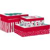 Hallmark Christmas Shirt Boxes for Presents (10 Clothes Boxes with Lids: 3 Small 11″, 5 Medium 14″, 2 Large 16″) Red and White Stripes, Green Tree with Rainbows, Joy, Very Merry