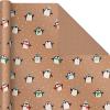 Hallmark Christmas Wrapping Paper Bundle with Cut Lines on Reverse, Kraft (Pack of 4, 88 sq. ft. ttl) Red Trucks, Snowflakes, Stripes, Merry Christmas (5JXW1038)(Penguins  Santa  Snowmen  Polka Dots)