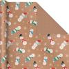Hallmark Christmas Wrapping Paper Bundle with Cut Lines on Reverse, Kraft (Pack of 4, 88 sq. ft. ttl) Red Trucks, Snowflakes, Stripes, Merry Christmas (5JXW1038)(Penguins  Santa  Snowmen  Polka Dots)