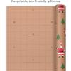 Hallmark Christmas Wrapping Paper Rolls – Minimalist Brown Kraft Trees, Antlers, Snowflakes Gift Wrap Paper (3 Rolls: 90 sq. ft. ttl.) for Holiday Parties, Hanukkah, Winter Weddings(Santas  Trees  Stripes)