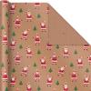 Hallmark Christmas Wrapping Paper Rolls – Minimalist Brown Kraft Trees, Antlers, Snowflakes Gift Wrap Paper (3 Rolls: 90 sq. ft. ttl.) for Holiday Parties, Hanukkah, Winter Weddings(Santas  Trees  Stripes)