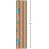 Hallmark Christmas Wrapping Paper Rolls – Minimalist Brown Kraft Trees, Antlers, Snowflakes Gift Wrap Paper (3 Rolls: 90 sq. ft. ttl.) for Holiday Parties, Hanukkah, Winter Weddings(Snowflakes  Blue and Green Foliage  Trees)
