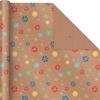 Hallmark Christmas Wrapping Paper Rolls – Minimalist Brown Kraft Trees, Antlers, Snowflakes Gift Wrap Paper (3 Rolls: 90 sq. ft. ttl.) for Holiday Parties, Hanukkah, Winter Weddings(Snowflakes  Pink Trees  “All Kinds of Merry”)