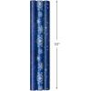 Hallmark Christmas Wrapping Paper Rolls, Metallic Foil Holiday Gift Wrap (Pack of 3: 60 sq. ft. ttl) Elegant Navy Blue and Gold for Christmas, Hanukkah, Weddings, Graduations(Navy Dots  Snowflakes  Stars)
