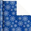 Hallmark Christmas Wrapping Paper Rolls, Metallic Foil Holiday Gift Wrap (Pack of 3: 60 sq. ft. ttl) Elegant Navy Blue and Gold for Christmas, Hanukkah, Weddings, Graduations(Navy Dots  Snowflakes  Stars)