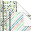 Hallmark Colorful Wrapping Paper Bundle with Cutlines on Reverse (6 Rolls: 110 Square Feet Total) Llamas, Zebras, Cupcakes, Holographic Stripes, Polka Dots for Birthdays, Kids Parties, Back to School(Stripes  Polka Dots  Grid  Birthday Candles)