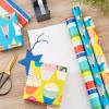 Hallmark Colorful Wrapping Paper Bundle with Cutlines on Reverse (6 Rolls: 110 Square Feet Total) Llamas, Zebras, Cupcakes, Holographic Stripes, Polka Dots for Birthdays, Kids Parties, Back to School(Cats and Dogs  Stripes  Cupcakes  Grid  Polka Dots)