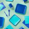 Hallmark Crayola Hallmark Color Pop Green and Blue Party Supplies (12 Dinner Plates, 12 Dessert Plates, 12 Paper Cups, 24 Napkins, 12 Sets of Plastic Cutlery) for Birthdays, Baby Showers, Father’s Day(Indigo  Aquamarine Blue)