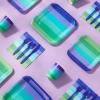 Hallmark Crayola Hallmark Color Pop Green and Blue Party Supplies (12 Dinner Plates, 12 Dessert Plates, 12 Paper Cups, 24 Napkins, 12 Sets of Plastic Cutlery) for Birthdays, Baby Showers, Father’s Day(Indigo  Aquamarine Blue  Sea Green  Teal)