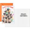 Hallmark Cute Birthday Cards (6 Cards with Envelopes) Pile of Pugs