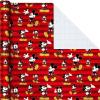 Hallmark Disney Mickey Mouse Wrapping Paper with Cut Lines on Reverse (3-Pack: 60 sq. ft. ttl) for Birthdays, Christmas, Hanukkah, Baby Showers and More(Red  Brown  Black)