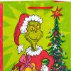 Hallmark Dr. Seuss Grinch Christmas Gift Bag Bundle for Kids (4 Bags: 2 Medium 9″, 2 Large 13″) Cindy Lou Who, Max the Dog, Red and Green Snowflakes(Grinch)