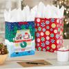 Hallmark Dr. Seuss Grinch Christmas Gift Bag Bundle for Kids (4 Bags: 2 Medium 9″, 2 Large 13″) Cindy Lou Who, Max the Dog, Red and Green Snowflakes(Santa and Puppy  Santa in RV  Peppermints)