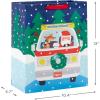 Hallmark Dr. Seuss Grinch Christmas Gift Bag Bundle for Kids (4 Bags: 2 Medium 9″, 2 Large 13″) Cindy Lou Who, Max the Dog, Red and Green Snowflakes(Santa and Puppy  Santa in RV  Peppermints)